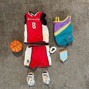 American Girl Doll basketball and gymnastics outfits